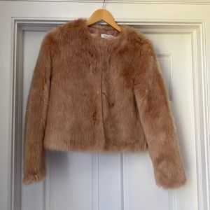 Rachel Zoe crop blush faux fur . Lined
